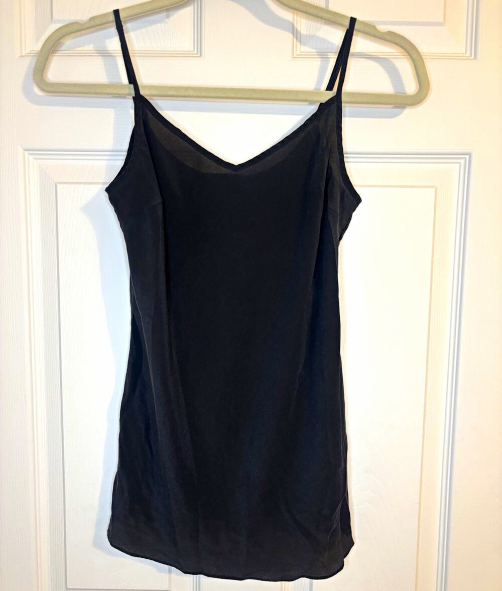 J.Crew Women's Black Solid 100% Silk Full Slip, Size XS Regular